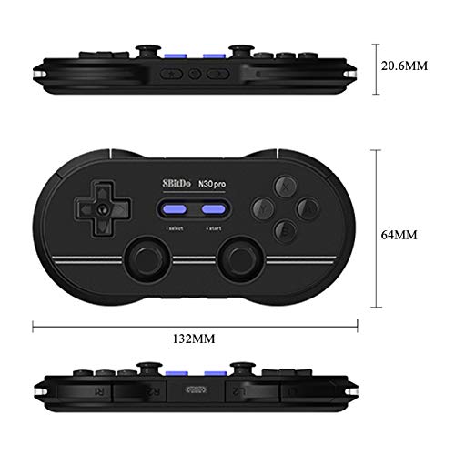 8Bitdo N30 Pro 2 Wireless Game Controller with Joysticks Rumble Vibration USB-C Cable Gamepad for Windows, Mac OS, Android, Steam And More(PP)