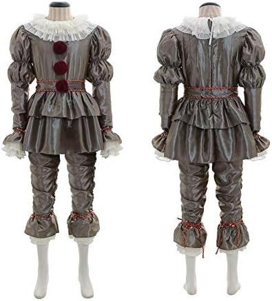HXHH Clown Costumes Halloween Costumes Pennywise Cosplay Adult Men Dancing Clown Outfit Coat with Pants Full Suit Halloween Fancy Dress,woman,XXXL