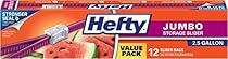 Hefty Slider Jumbo Storage Bags (2.5 Gallon, 12 Count)