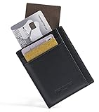 Tocco Toscano Men’s Black Two-Sided Leather Card Holder Wallet, RFID Blocking