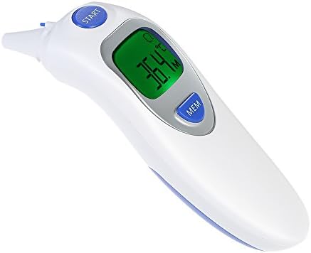 Anself LCD Digital IR Infrared Dual Mode Forehead and Ear Thermometer Body Temperature Measurement with Alarm Function