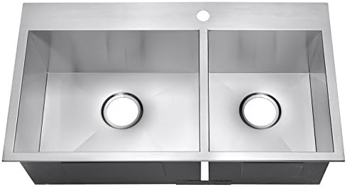 Golden Vantage 33-Inch (33"x22"x9") Under Mount Handmade Stainless Steel Kitchen Sink- Single Bowl - Kitchen Sink with Dish Grid and Drain Strainer Kit