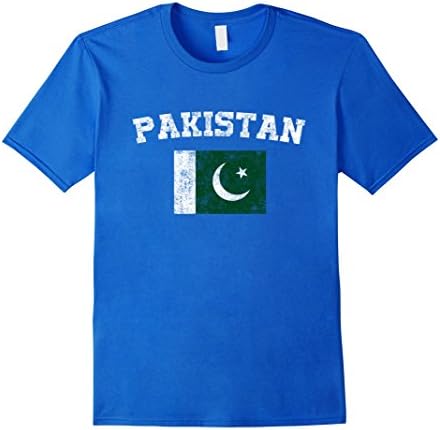 Mens Pakistani Flag Shirt - Vintage Pakistan T-Shirt Large Royal Blue