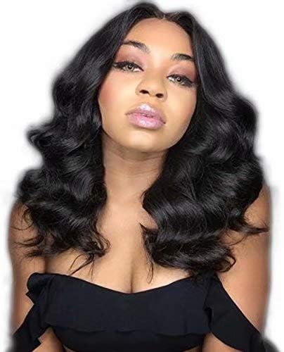RHAH Glueless Wavy Lace Front Bob Wig Middle Part Brazilian Human Hair Full Lace Wigs with Baby Hair for Black Women 150% Density 12Inch Lace Front Wig
