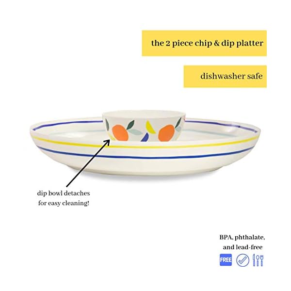 Kate Spade New York Women's 2Piece Melamine Chips and Dip Serving Bowl