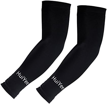 Compression Arm Sleeves HuiYee Arm Cooling Sleeves Comfortable for Outdoor Sports (3 Sizes, Pack of 1 Pair)