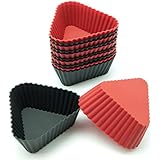 Freshware Silicone Mini Triangle Reusable Cupcake and Muffin Baking Cup (12-Pack)
