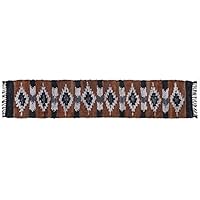 HF by LT Snake River Canyon Handwoven Leather Table Runner, 13 x 78 inches, Multi-Colored