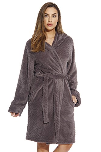 Just Love 6341-Charcoal-S Kimono Robe/Hooded Bath Robes for Women