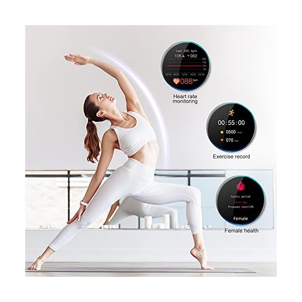 Nemheng Smart Watch for Women, Full Touch Fitness Tracker with Heart Rate Monitor, Sleep Monitor,Female Health Tracking…