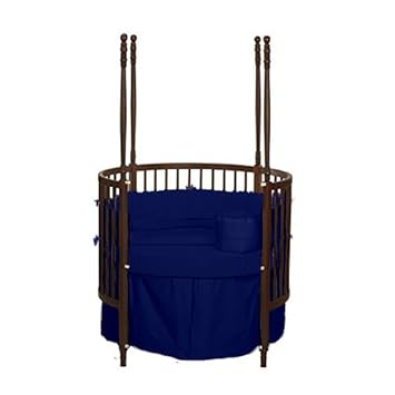 Amazon Com Bkb Solid Color Round Crib Bedding Navy Blue Baby