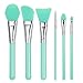 6pcs Silicone Makeup Brush Set Facial Mask Foundation Brushes Eyeshadow Eyebrow Brush Kit (Green)