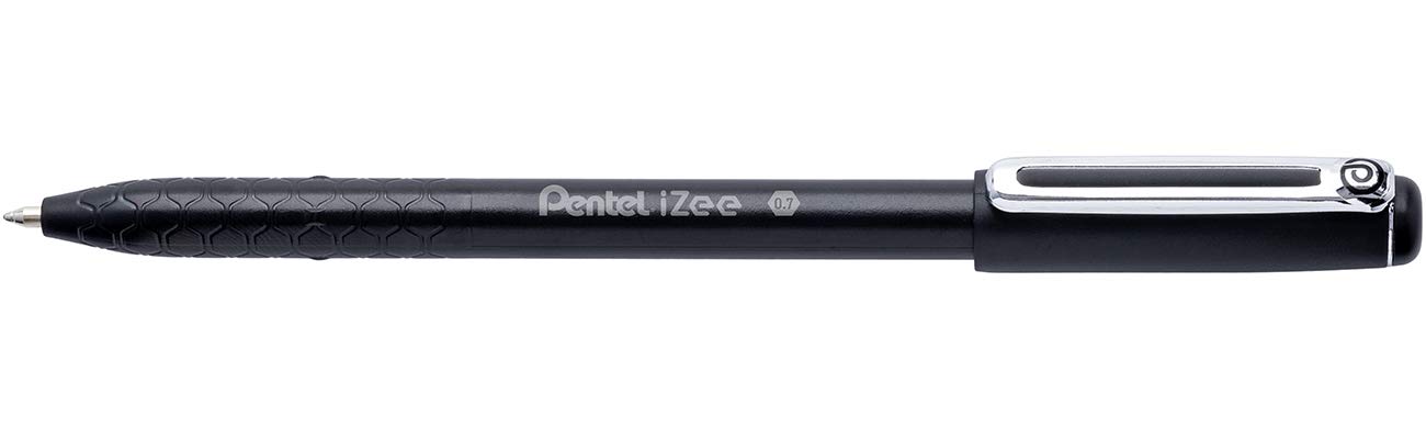 Pentel BX457 Izee Cap Ballpoint Pen 0.7mm Black (Pack of 12)