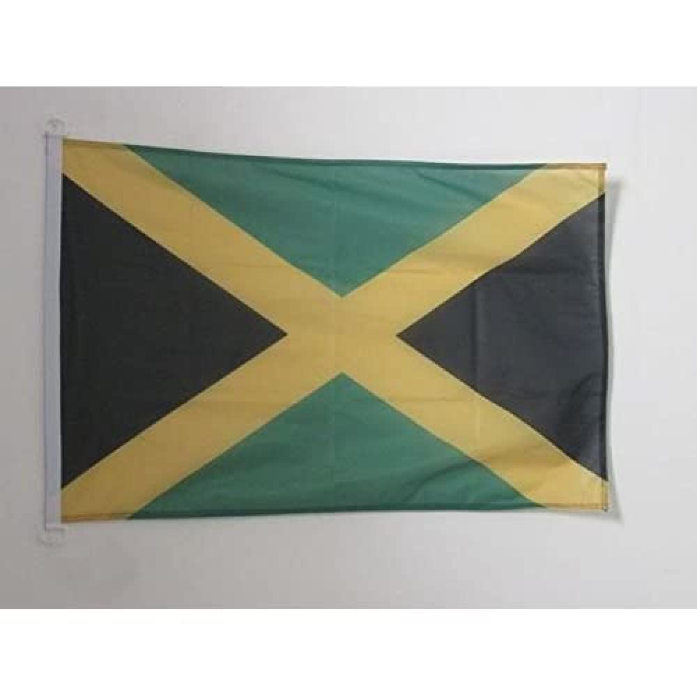 AZ FLAG - Jamaica Flag - 2x3 Ft - For Outdoor - Jamaican Banner Knitted Polyester with Two Plastic Rings - Fade Resistant - Vivid Colors - 2' x 3' Feet - 90x60 Cm