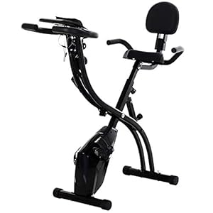 HOMCOM 2-in-1 Foldable Exercise Bike Recumbent Stationary Bike 8-Level Adjustable Magnetic Resistance with Pulse Sensor…