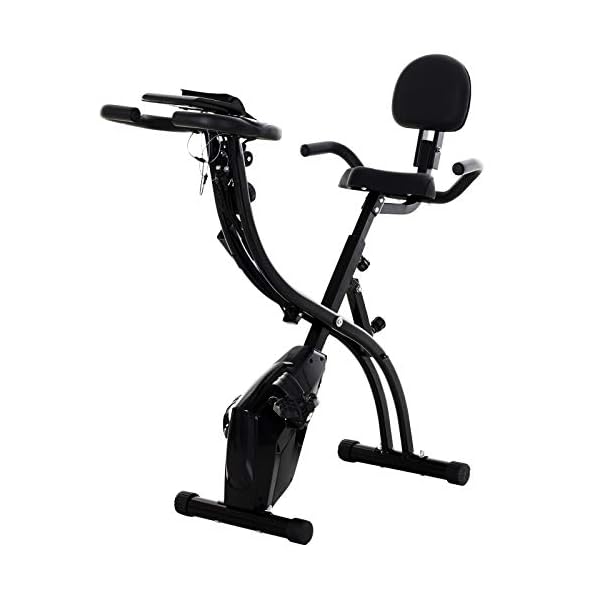 HOMCOM-2-in-1-Foldable-Magnetic-Resistance-Exercise-Bike-Stationary-Upright-Magnetic-Recumbent-Cycling-with-Arm-Resistance-Bands HOMCOM 2-in-1 Foldable Exercise Bike Recumbent Stationary Bike 8-Level Adjustable Magnetic Resistance with Pulse Sensor…