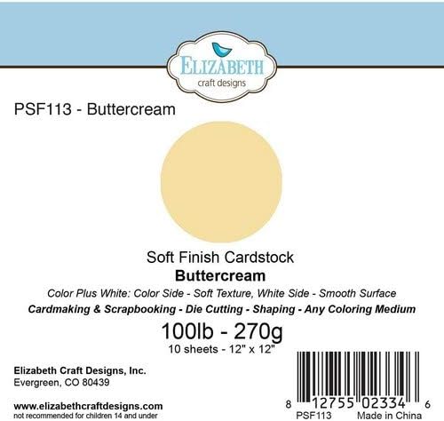 Elizabeth Craft Designs Soft Finish Cardstock x 12-inch Buttercream, Acrylic, Multicoloured, 0.09 x 11.9 x 13.4 cm