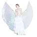 Dance Fairy Belly Dance White Colorful Yarn Iridescent Isis Wings