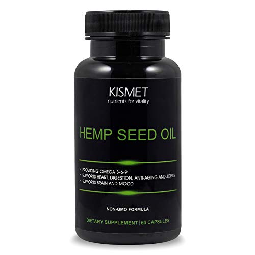 KISMET Hemp Seed Oil – Organic Non-GMO High Strength Relief with Omega 3-6-9 and Orange Oil - for Pain, Anxiety, Psoriasis, Arthritis, and Damaged Skin- 1000mg Capsules KISMET Hemp Seed Oil – Organic Non-GMO High Strength Relief with Omega 3-6-9 and Orange Oil - for Pain, Anxiety, Psoriasis, Arthritis, and Damaged Skin- 1000mg Capsules