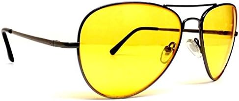 Gun Metal High Definition Yellow Lenses HD Aviator Sunglasses HD-03
