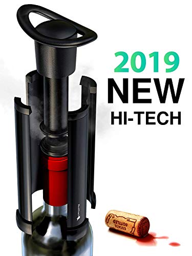 Wine Vacuum Bottle Preserver Saver - For Wine Preservation - Best Wine Sealer Kit - With 3 Vacuum Re-usable Wine Stoppers - Black
