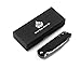 QSP Liner Lock Folding Pocket Knife, Dual Thumb Stubs, 440C Sharp Blade, G10 Handle, Reversible Right / Left Pocket Clip, Men's or Women's Gift (Black G10 Handle),QSP Parrot, QS17702BK