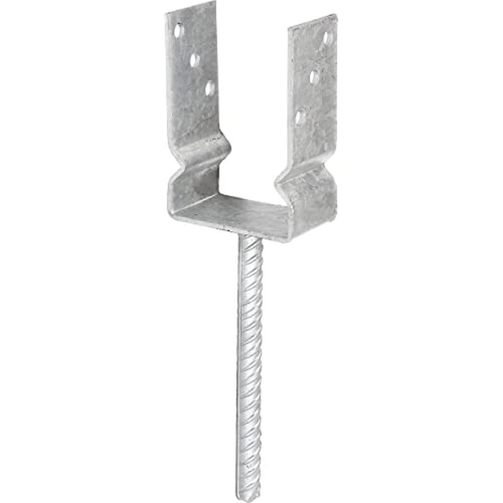U-Shaped Post Stirrups with Extra-Long Concrete Anchor Riffler Tool Steel Galvanised Opening Width lichte Breite: 91 mm