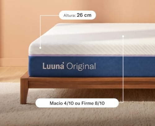 Colchão Queen Luuna Original Macio 26cm, bloqueio de movimento, 10 Anos