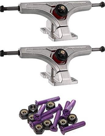 Arsenal Trucks Cast 50 Degree 165mm Skateboard Reverse Kingpin Trucks with 1" Purple Mounting Hardware