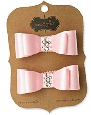 Light Pink Satin Jeweled Hair Clips Set