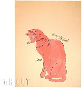 Amazon アンディ ウォーホル プリポップ オリジナルアート サイン入り 猫 ネコのサム 側面 ピンクの彩色 Andy Warhol アートフレーム ポスター オンライン通販