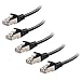 Cable Matters 5-Pack Snagless Cat 6a, Cat6a (SSTP, SFTP) Shielded Ethernet Cable in Black 3 Feet primary