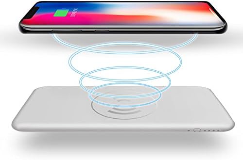 Wireless Charger Power Bank, Huafly Portable 10000mAh QI Battery Charger Power Bank Wireless Charging Pad for Samsung Galaxy Note 8 S8 and Standard Charge for iPhone X / 8 / 8 Plus