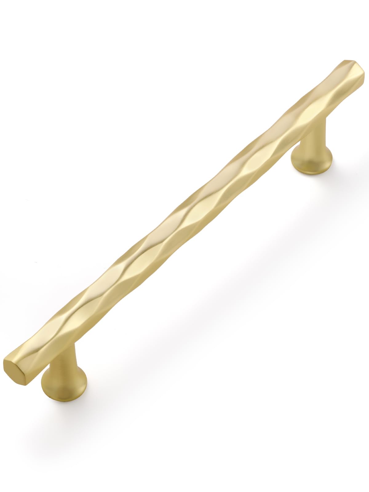 SORWDUERM Brushed Gold Cabinet Pulls 2 Pack 128mm Hole Center Kitchen Cupboard Handles Decorative Kitchen Drawer Dresser Cupboard Bathroom Vanity Cabinet Hardware Rhombus