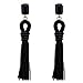 Generous Big Long Drop Earrings AAA Zircon Flower Dangle Beaded Stud Tassel Earring (Black)