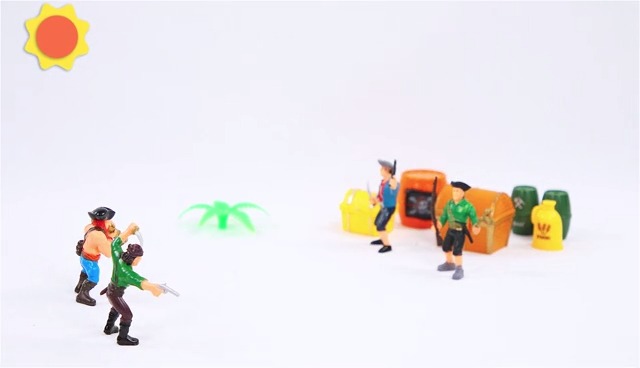 Kids Pirate Action Figure Playset With Boat, Treasure Chest, Light-Up Octopus & More - 8 Figures, For Ages 3-8 - View #5