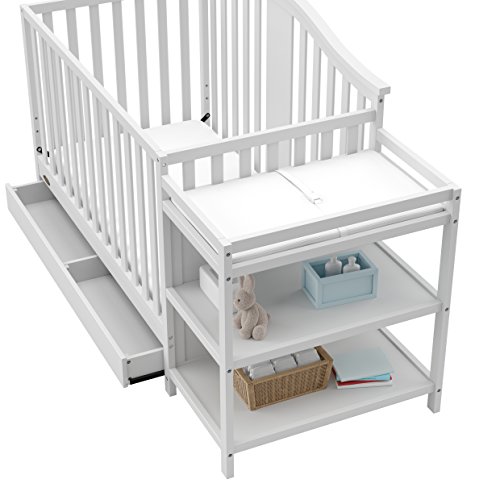 Graco Solano 4-in-1 Convertible Crib and Changer with Drawer, White