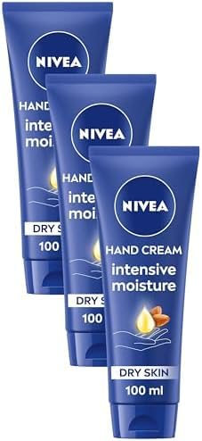 NIVEA Intensive Moisture Hand Cream (100ml), Nourishing Hand Cream with Almond Oil and Shea Butter, Daily Intensive Moisturising Hand Lotion for Dry Hands (Pack of 3)