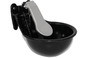 HOMCARE Automatic Livestock Waterer, Heavy Duty Cast Iron Water Trough with Push-Paddle for Horse, Cow, Goat, Pig,Dog, Livestock Water Bowl,1.8L Capacity