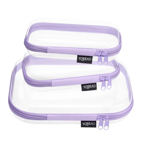 4-Piece Clear Hard Shell Zipper Case Set
