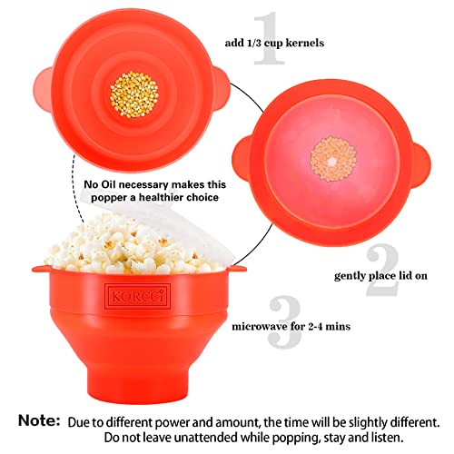 The Original Korcci Microwaveable Silicone Popcorn Popper, BPA Free