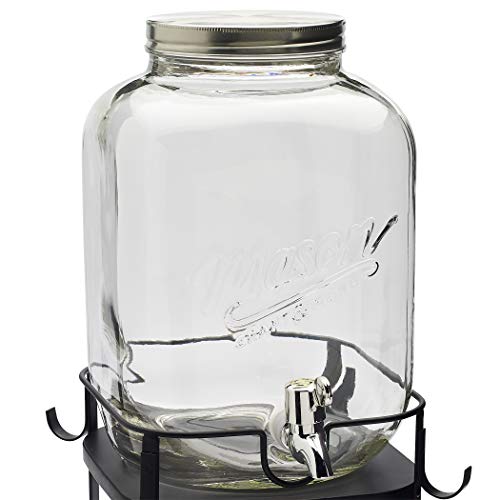 Mason Craft & More Drinkware Collection- Durable Glass Leak Proof Beverage Glassware,6 Piece Drinkware Set with Stand - Thumbnail 3
