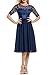 Meaneor Women's Floral Lace Short Sleeve Cocktail Wedding Swing Evening Dress