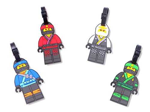 Finex Set of 4 LEGO Ninjago Travel Luggage Tag with Adjustable Strap for suitcase bag