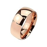 Wide Classic Rose Gold IP Solid Titanium 6mm Width Band Ring R662