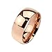 Wide Classic Rose Gold IP Solid Titanium 6mm Width Band Ring R662