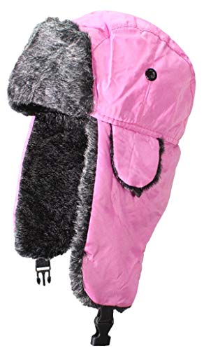 Best Winter Hats Big Kids Nylon Russian/Aviator Winter Cap (One Size) - Pink