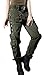 chouyatou Women's Casual Camouflage Multi Pockets Cargo Pants (Large, Army)