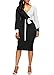LAVENCHY Womens Vogue Long Lantern Sleeve Waist Belt Sexy Party Wedding Bodycon Skirt Dress For Women Black,L