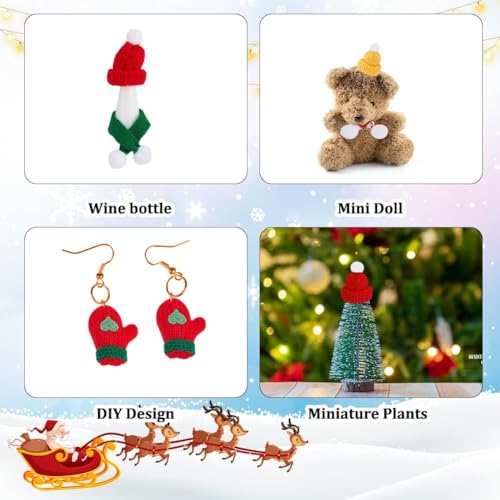 Gzerupes 18pcs Tiny Christmas Ornament Kits Mini Santa Hats